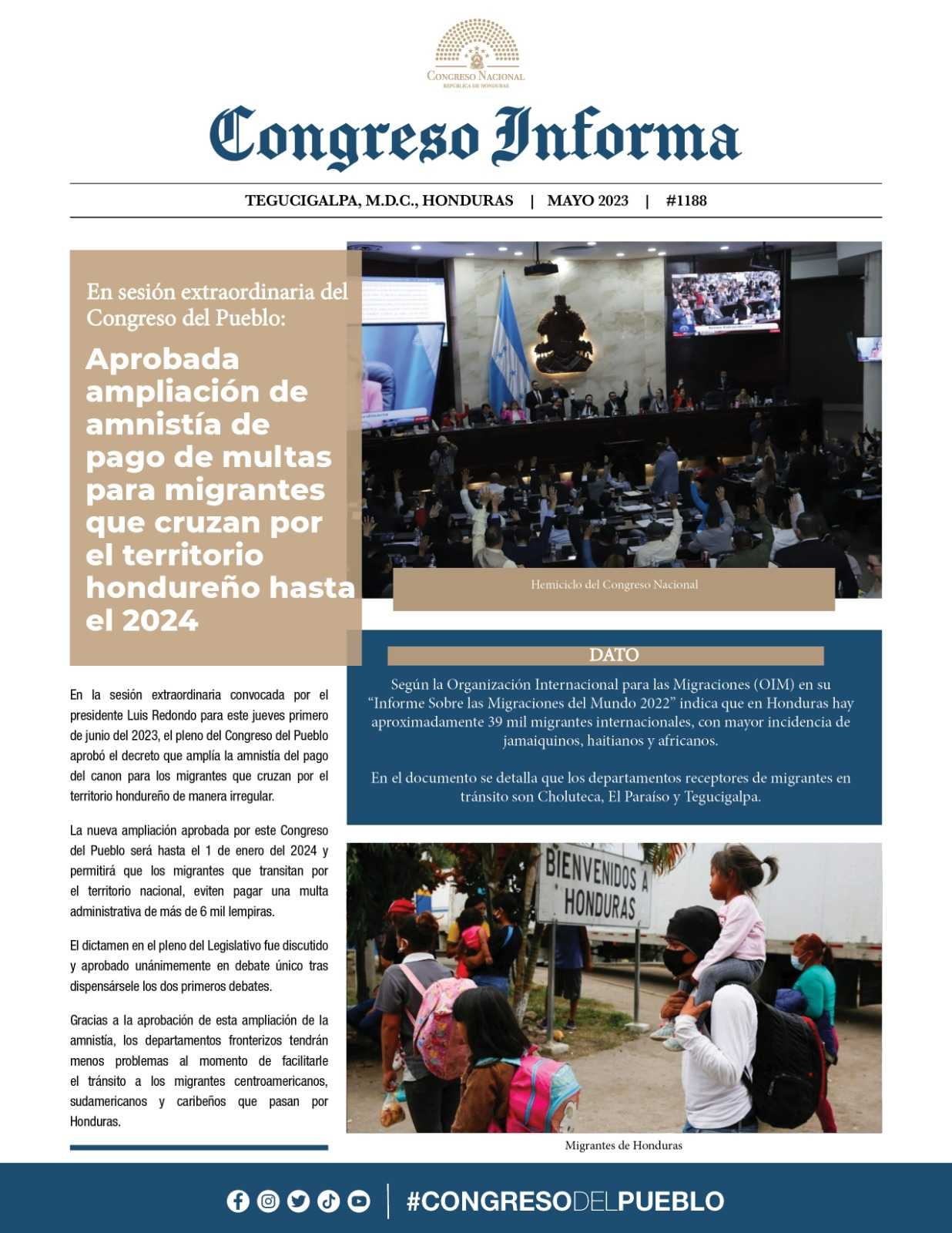 Aprobada ampliación de amnistía de pago de multas para migrantes 